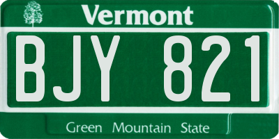 VT license plate BJY821