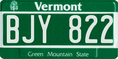 VT license plate BJY822