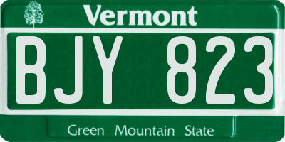 VT license plate BJY823