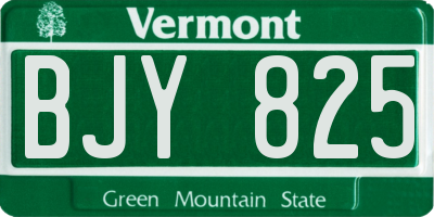 VT license plate BJY825