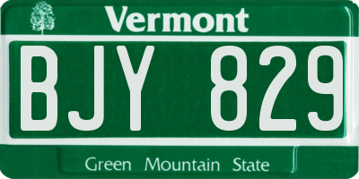 VT license plate BJY829