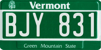 VT license plate BJY831