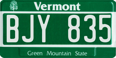 VT license plate BJY835