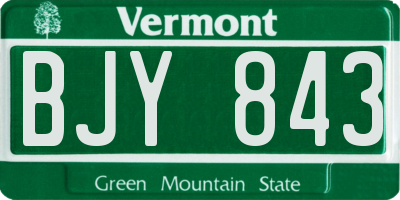VT license plate BJY843