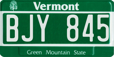 VT license plate BJY845