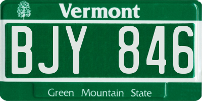 VT license plate BJY846
