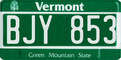 VT license plate BJY853