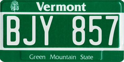 VT license plate BJY857