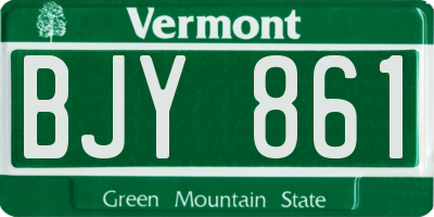 VT license plate BJY861