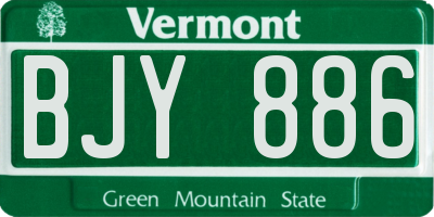 VT license plate BJY886