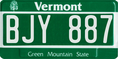 VT license plate BJY887
