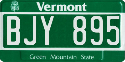 VT license plate BJY895