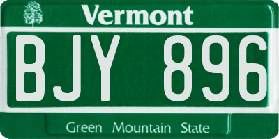 VT license plate BJY896