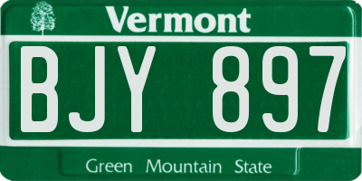 VT license plate BJY897