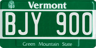 VT license plate BJY900