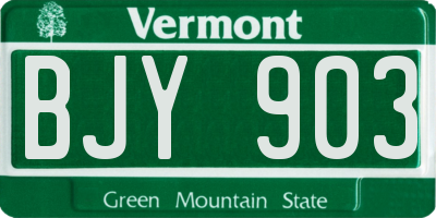 VT license plate BJY903