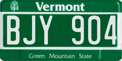 VT license plate BJY904
