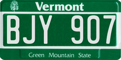 VT license plate BJY907