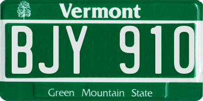 VT license plate BJY910