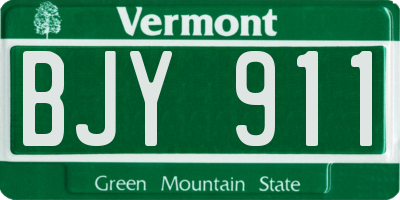 VT license plate BJY911