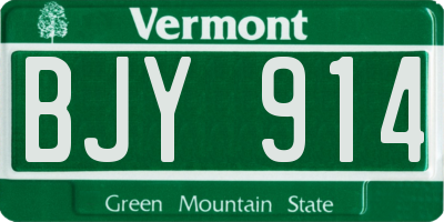 VT license plate BJY914
