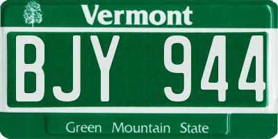 VT license plate BJY944