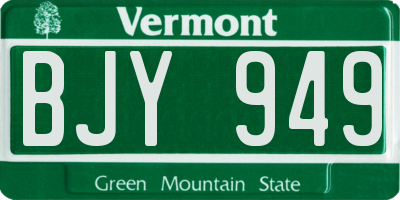 VT license plate BJY949