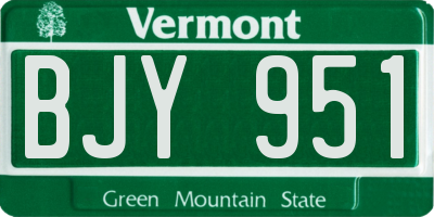 VT license plate BJY951