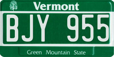 VT license plate BJY955