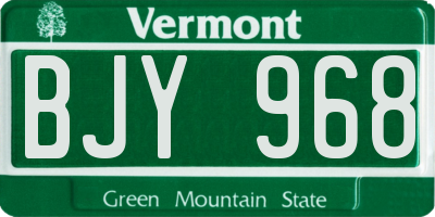 VT license plate BJY968