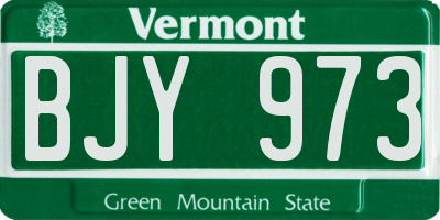 VT license plate BJY973