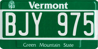 VT license plate BJY975