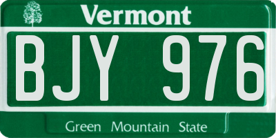 VT license plate BJY976