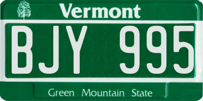 VT license plate BJY995