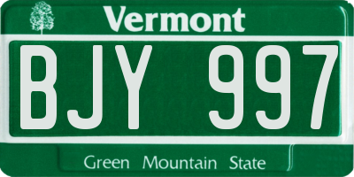 VT license plate BJY997
