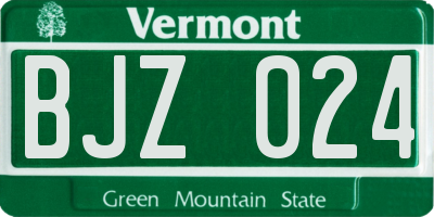 VT license plate BJZ024
