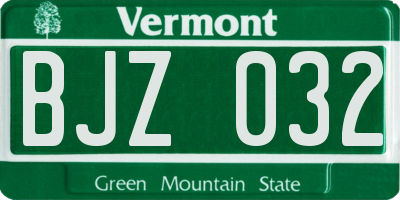 VT license plate BJZ032