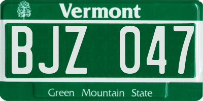 VT license plate BJZ047