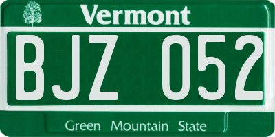 VT license plate BJZ052