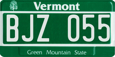 VT license plate BJZ055