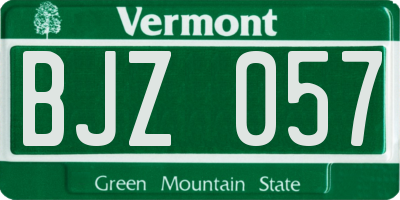 VT license plate BJZ057