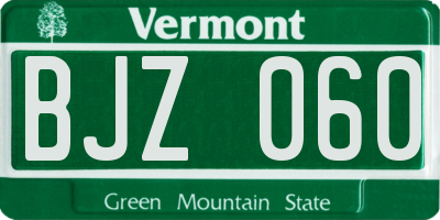VT license plate BJZ060