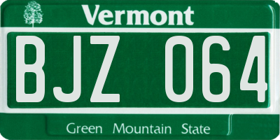 VT license plate BJZ064