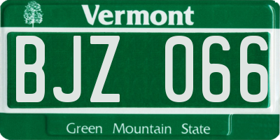 VT license plate BJZ066