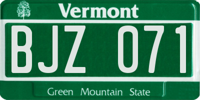 VT license plate BJZ071