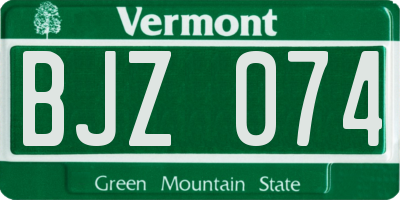 VT license plate BJZ074