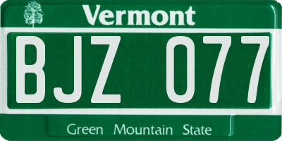 VT license plate BJZ077
