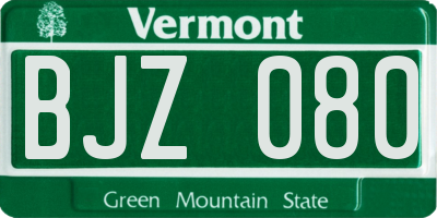 VT license plate BJZ080