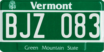 VT license plate BJZ083