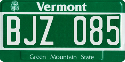 VT license plate BJZ085